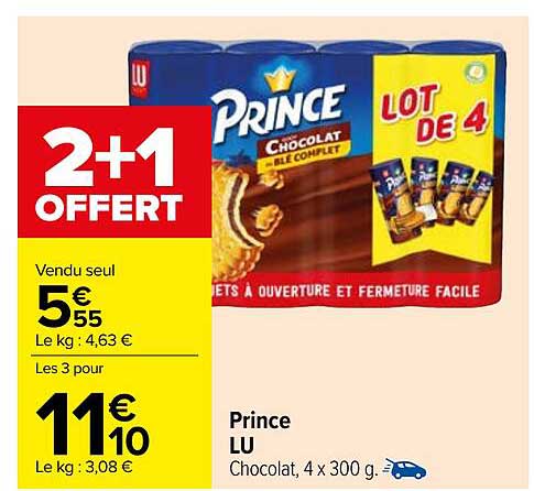 Prince Chocolat Blé Complet