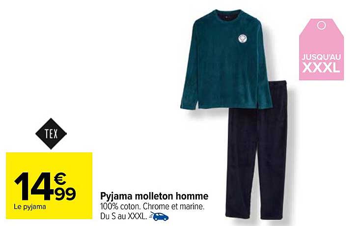 Pyjama molleton homme