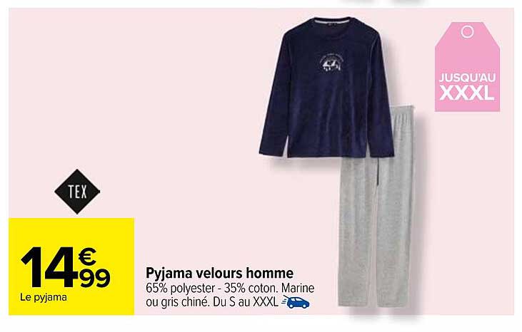 Pyjama velours homme