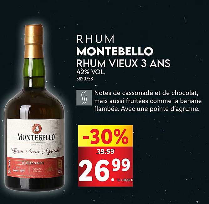 RHUM MONTEBELLO RHUM VIEUX 3 ANS