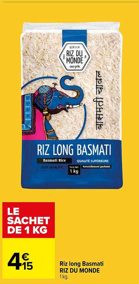 Riz long Basmati RIZ DU MONDE