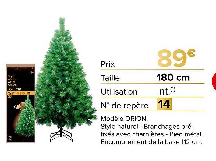 Sapin Abete ORION 180 CM