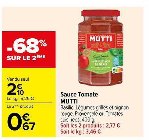 Sauce Tomate MUTTI