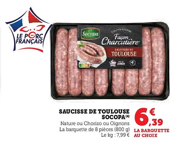 SAUCISSE DE TOULOUSE SOCOPA