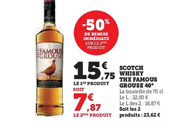 SCOTCH WHISKY THE FAMOUS GROUSE 40°