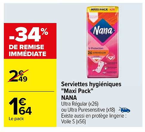 Serviettes hygiéniques "Maxi Pack" NANA