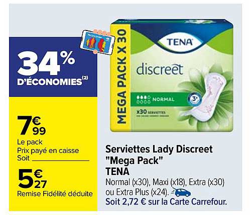 Serviettes Lady Discreet "Mega Pack" TENA