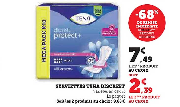 SERVIETTES TENA DISCREET