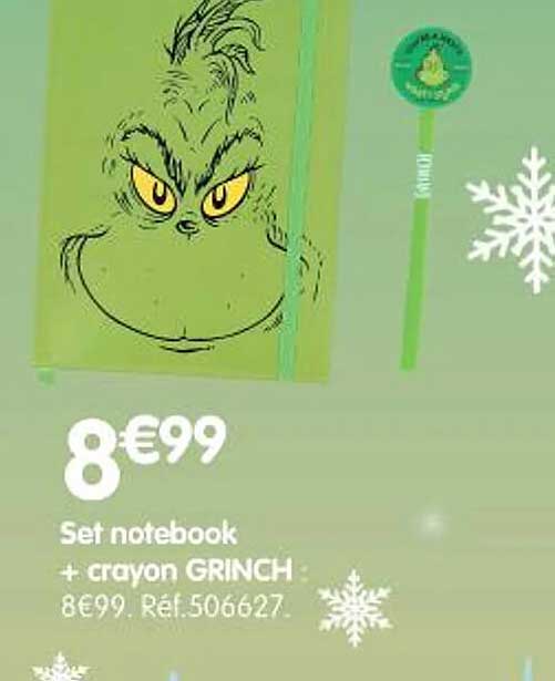 Set notebook + crayon GRINCH