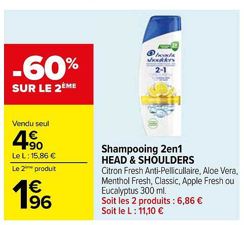 Shampoing 2en1 HEAD & SHOULDERS