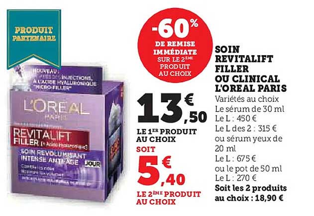 SOIN REVITALIFT FILLER OU CLINICAL L'ORÉAL PARIS