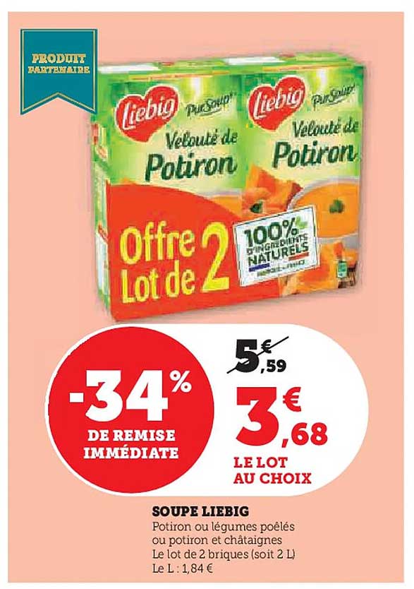 Soupe Liebig Velouté de Potiron Offre Lot de 2