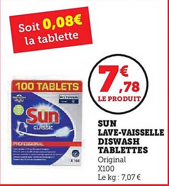 SUN LAVE-VAISSELLE DISWASH TABLETTES