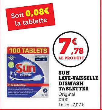 SUN LAVE-VAISSELLE DISWASH TABLETTES