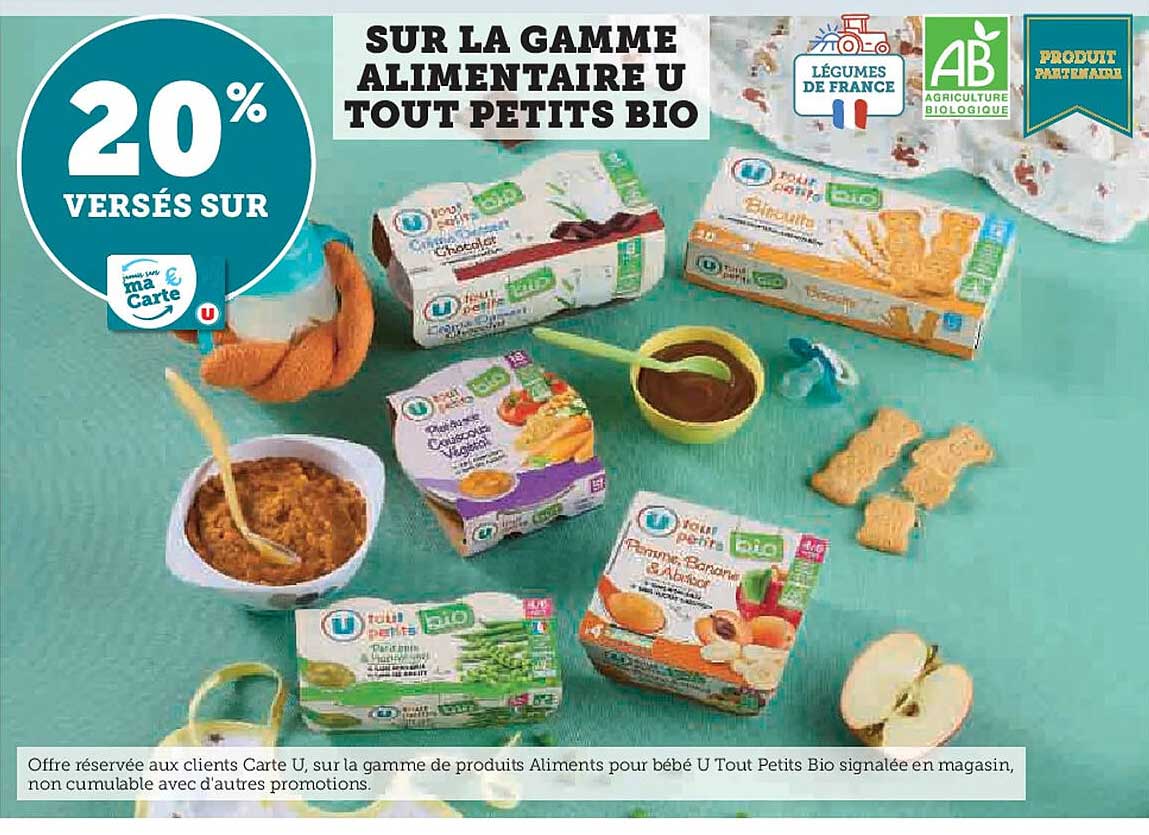 SUR LA GAMME ALIMENTAIRE U TOUT PETITS BIO