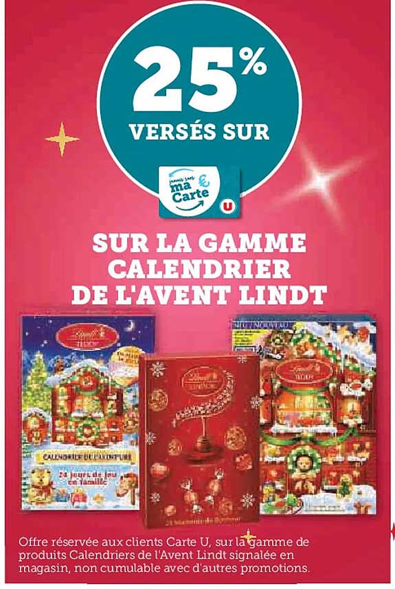 SUR LA GAMME CALENDRIER DE L'AVENT LINDT