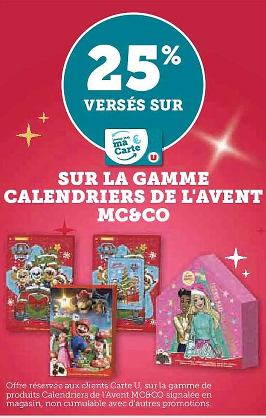 SUR LA GAMME CALENDRIERS DE L'AVENT MC&CO