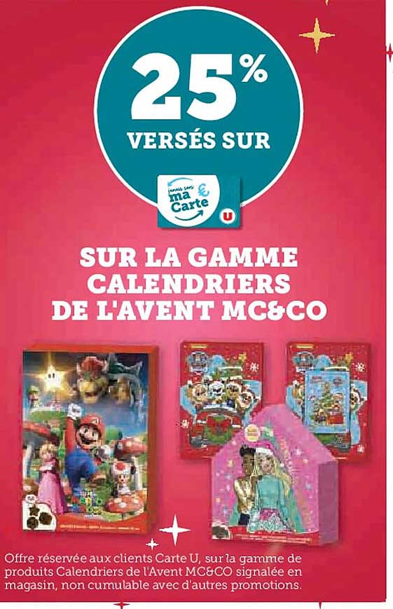 SUR LA GAMME CALENDRIERS DE L'AVENT MC&CO