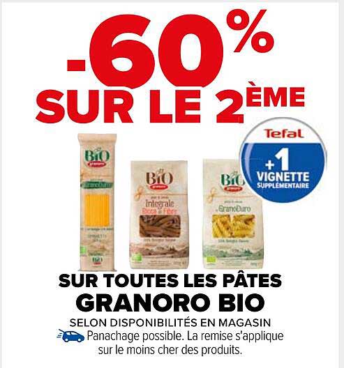 SUR TOUTES LES PÂTES GRANORO BIO