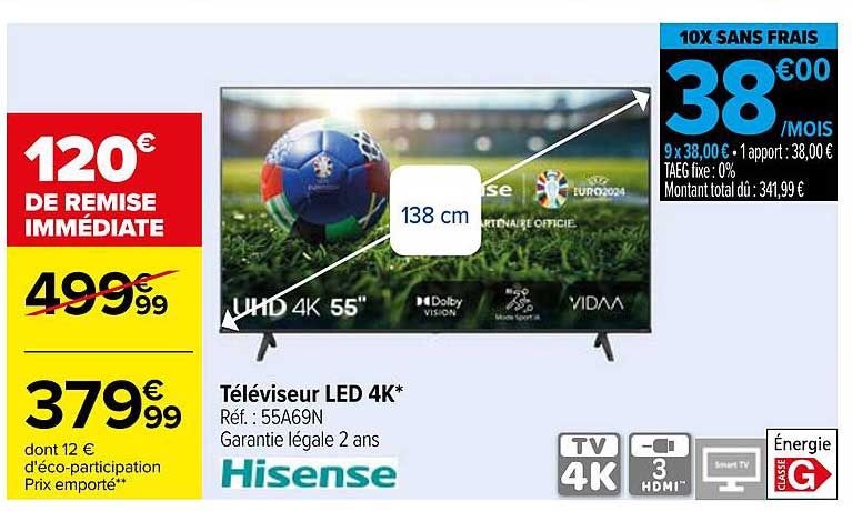 Téléviseur LED 4K*