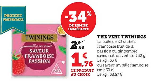 THE VERT TWININGS SAVEUR FRAMBOISE PASSION