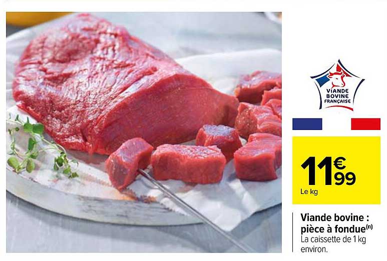 Viande bovine : pièce à fondue