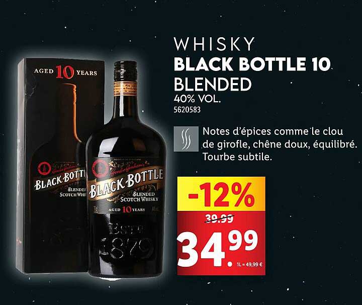 WHISKY BLACK BOTTLE 10 BLENDED