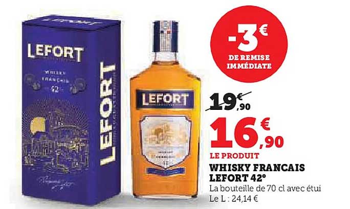 WHISKY FRANCAIS LEFORT 42°