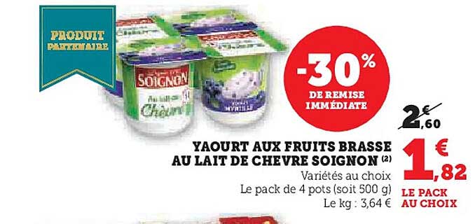 YAOURT AUX FRUITS BRASSÉ AU LAIT DE CHÈVRE SOIGNON