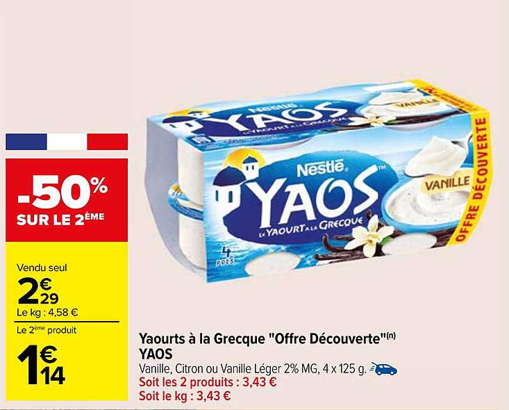 Yaourts à la Grecque "Offre Découverte" YAOS