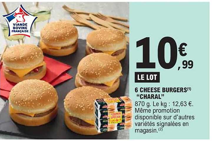 6 CHEESE BURGERS "CHARAL"