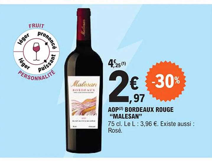 AOP(2) BORDEAUX ROUGE “MALESAN”