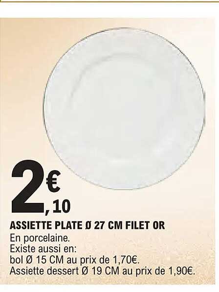 ASSIETTE PLATE Ø 27 CM FILET OR