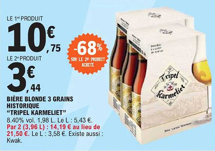 BIÈRE BLONDE 3 GRAINS HISTORIQUE “TRIPEL KARMELIET”