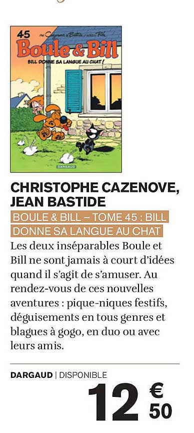 Boule & Bill – Tome 45 : Bill donne sa langue au chat