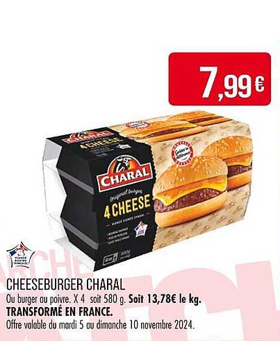 CHEESEBURGER CHARAL 4 CHEESE