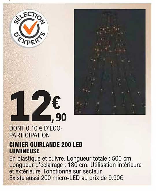 CIMIER GUIRLANDE 200 LED LUMINEUSE