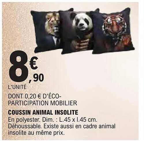 COUSSIN ANIMAL INSOLITE