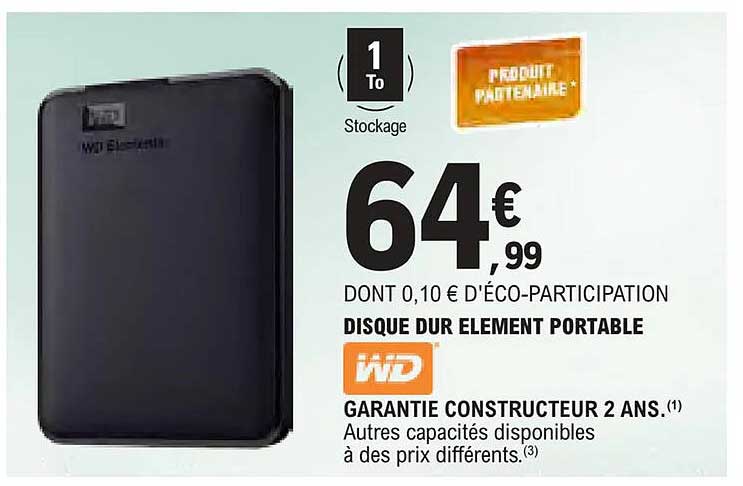 DISQUE DUR ELEMENT PORTABLE WD