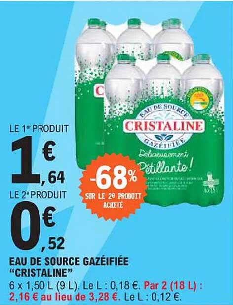 EAU DE SOURCE GAZÉIFIÉE "CRISTALINE"