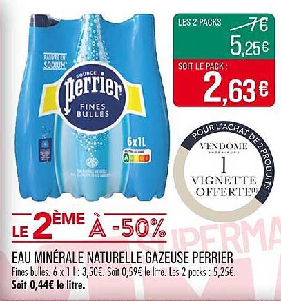 EAU MINÉRALE NATURELLE GAZEUSE PERRIER