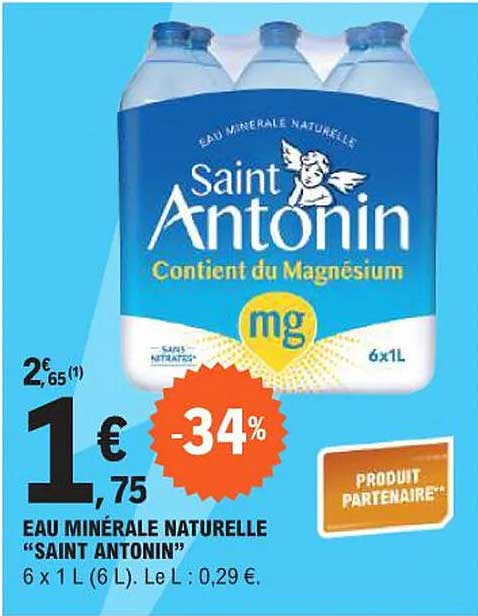 EAU MINÉRALE NATURELLE "SAINT ANTONIN"