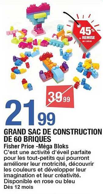 GRAND SAC DE CONSTRUCTION DE 60 BRIQUES