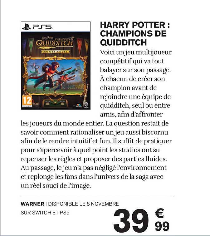 HARRY POTTER : CHAMPIONS DE QUIDDITCH