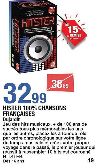 HISTER 100% CHANSONS FRANÇAISES