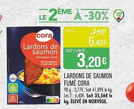 Lardons de saumon fumé Cora