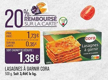 Lasagnes à garnir Cora