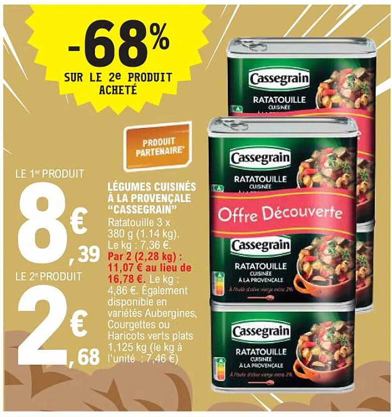 LÉGUMES CUISINÉS À LA PROVENÇALE "CASSEGRAIN"