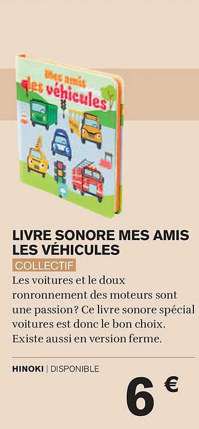 LIVRE SONORE MES AMIS LES VÉHICULES