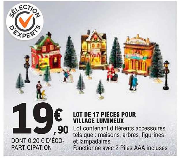 LOT DE 17 PIÈCES POUR VILLAGE LUMINEUX